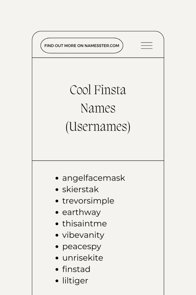 Cool Finsta Names (Usernames)