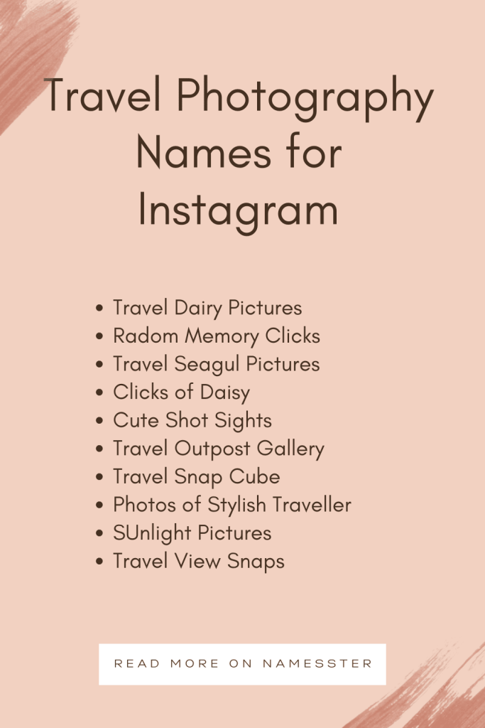 Travel Photography Names for Instagram