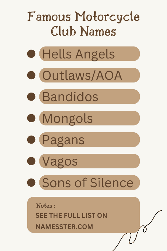 Famous Motorcycle Club Names