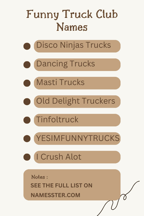 Funny Truck Club Names