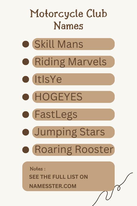 Motorcycle Club Names