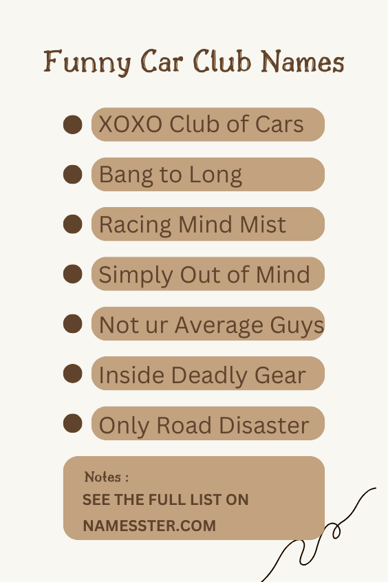 Funny Car Club Names