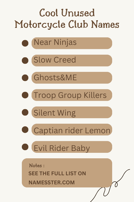 Cool Unused Motorcycle Club Names