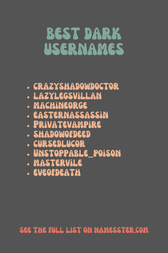 Best Dark Usernames