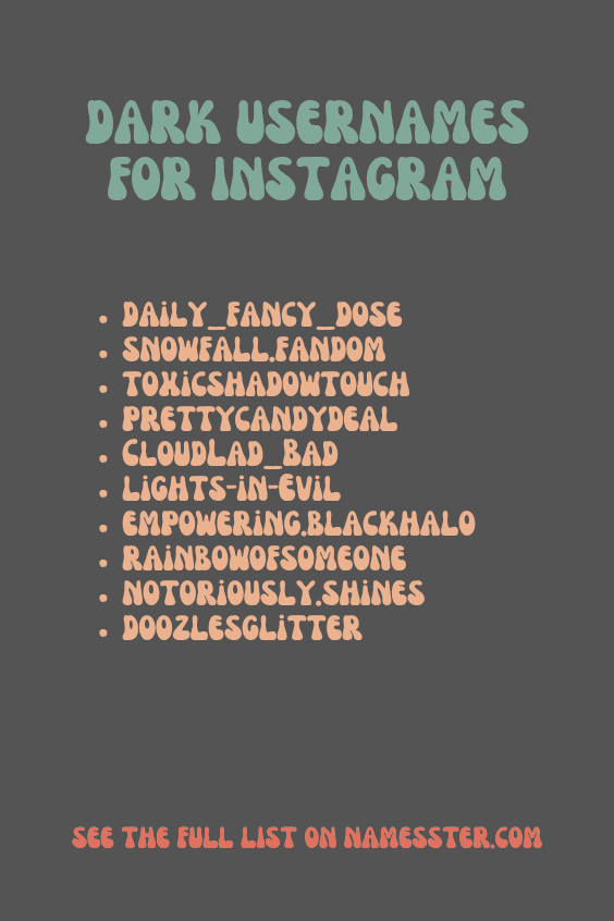 Dark Usernames for Instagram