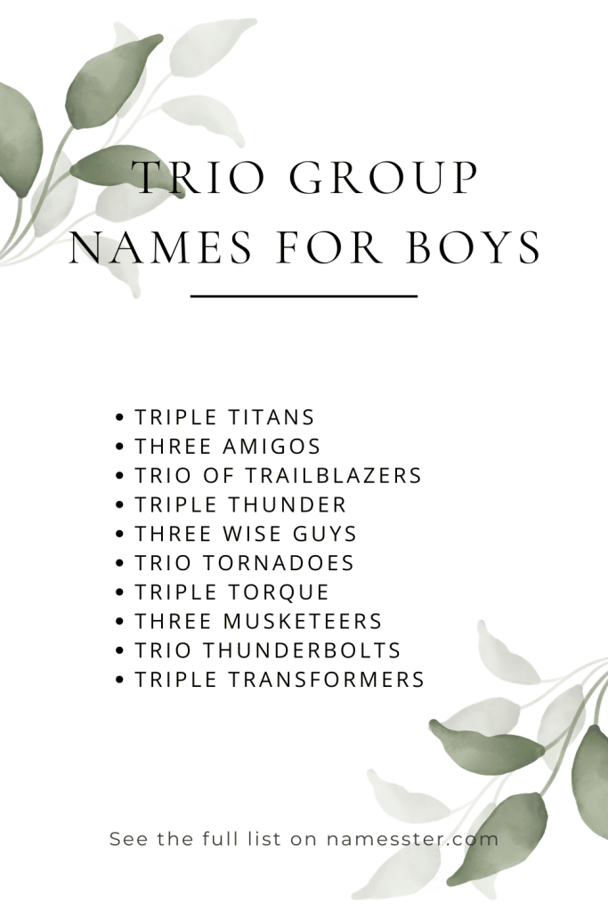 Trio Group Names for Boys