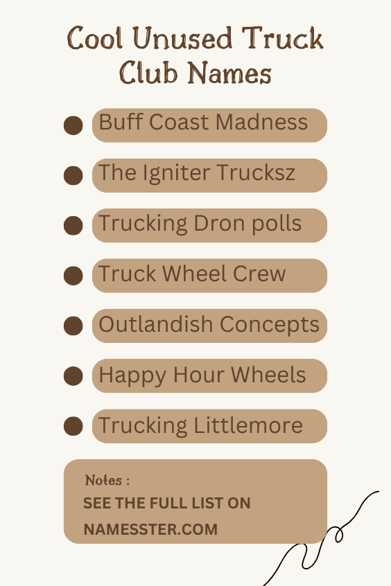 Cool Unused Truck Club Names