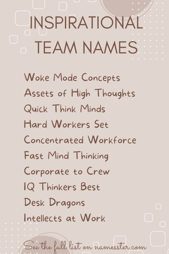 Inspirational Team Names