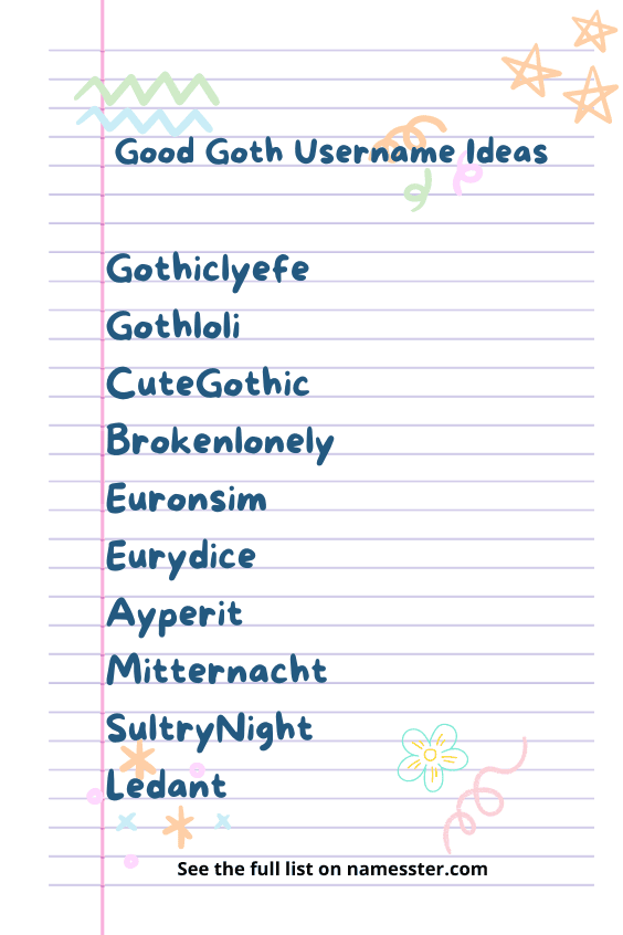 Good Goth Username Ideas