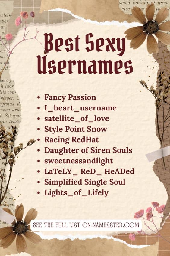 Best Sexy Usernames