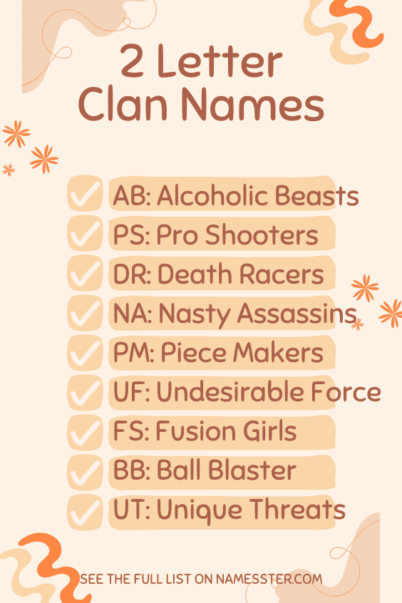 2 Letter Clan Names