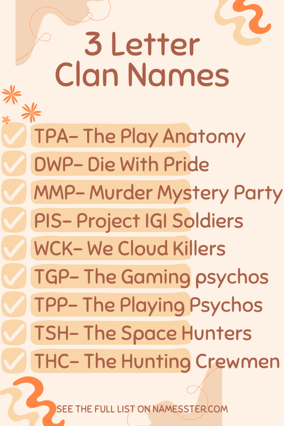 3 Letter Clan Names