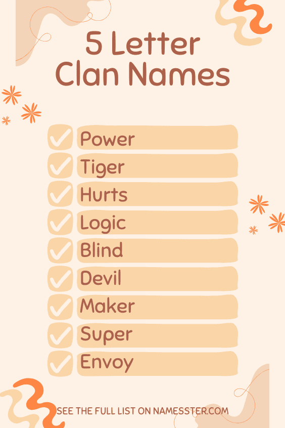 5 Letter Clan Names