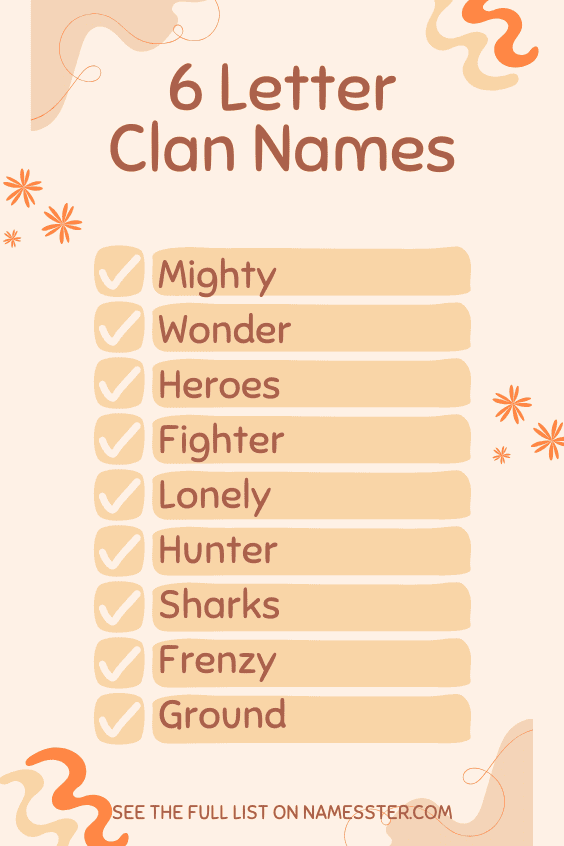 6 Letter Clan Names