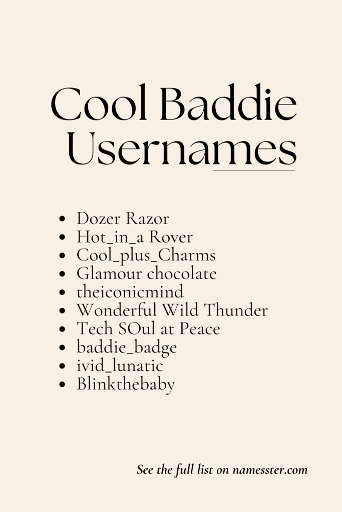 Cool Baddie Usernames