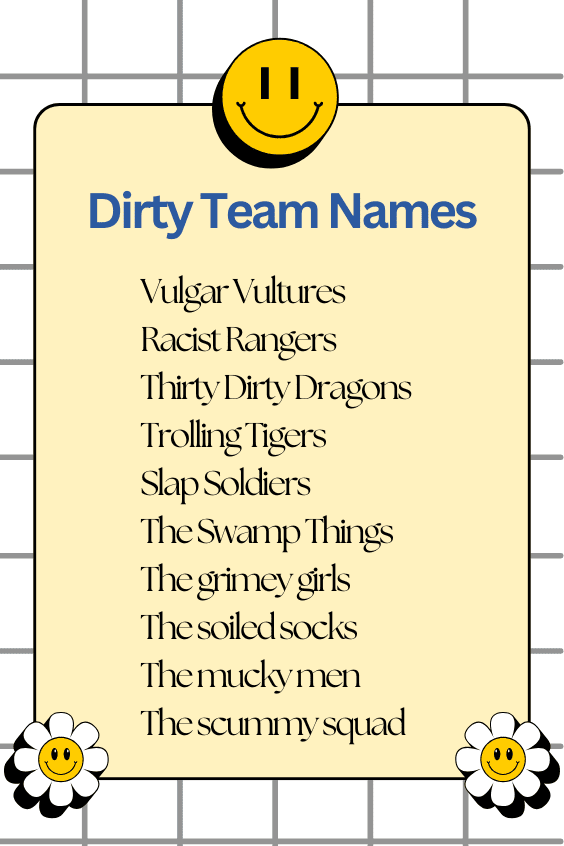 Dirty Team Names