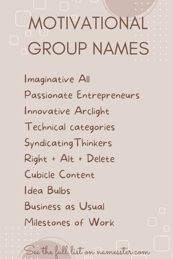 Motivational Group Names