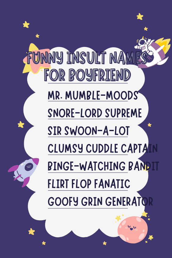 Funny Insult Names for Boyfriend