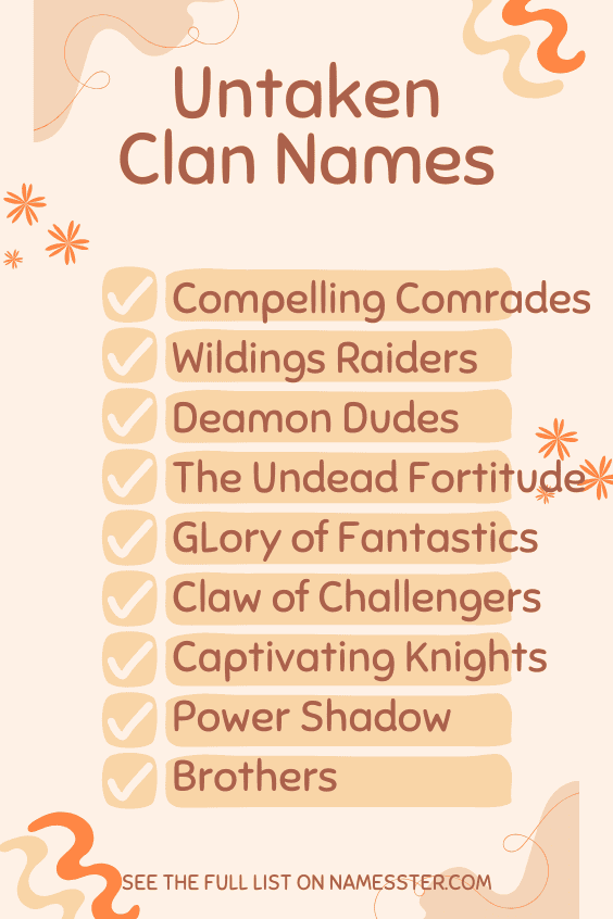 Untaken Clan Names