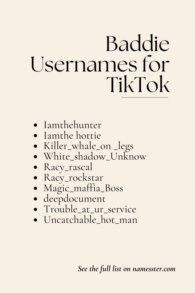 Baddie Usernames for TikTok