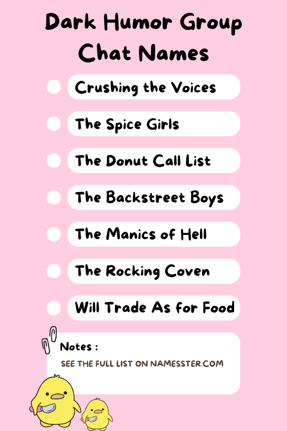 Dark Humor Group Chat Names