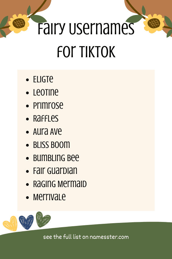 Fairy Usernames for TikTok