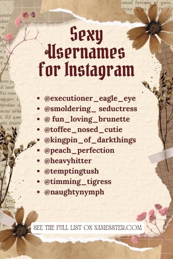 Sexy Usernames for Instagram