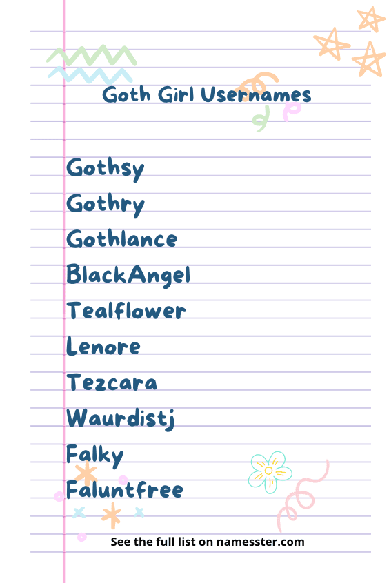 Goth Girl Usernames 