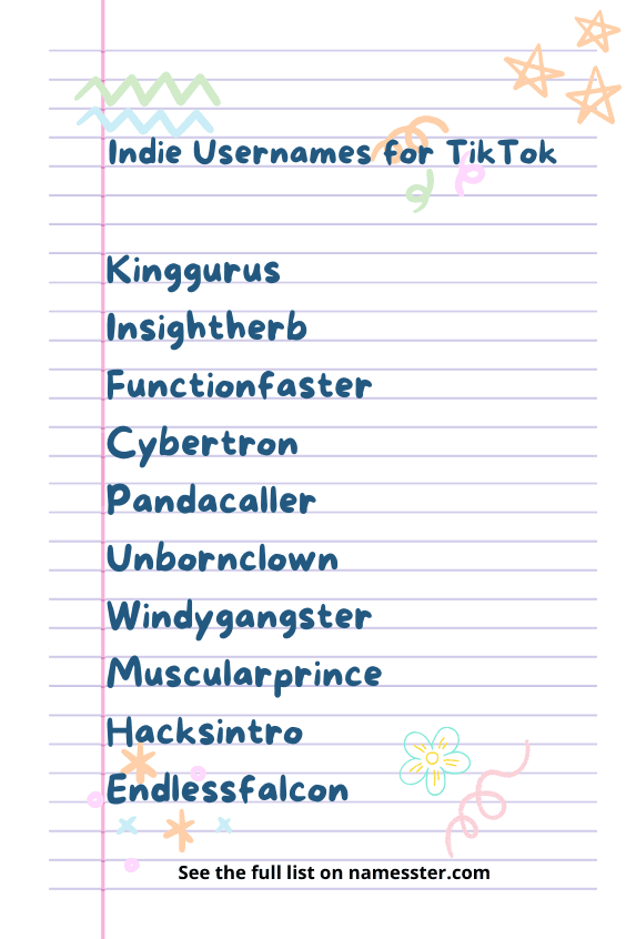 Indie Usernames for TikTok