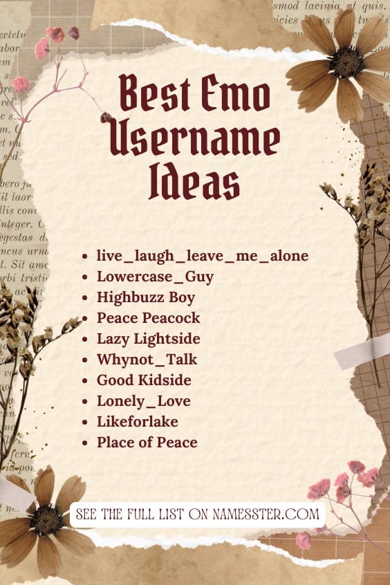 Best Emo Username Ideas