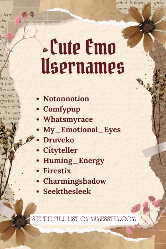 Cute Emo Usernames