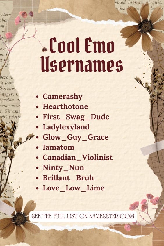 Cool Emo Usernames