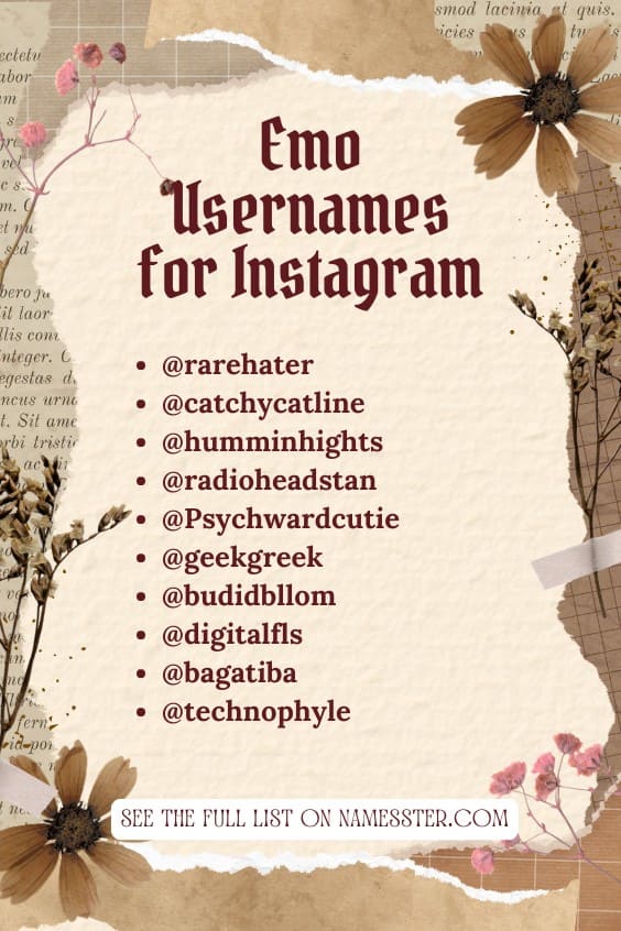 Emo Usernames for Instagram