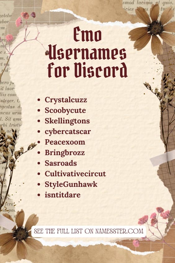 Emo Usernames for Discord