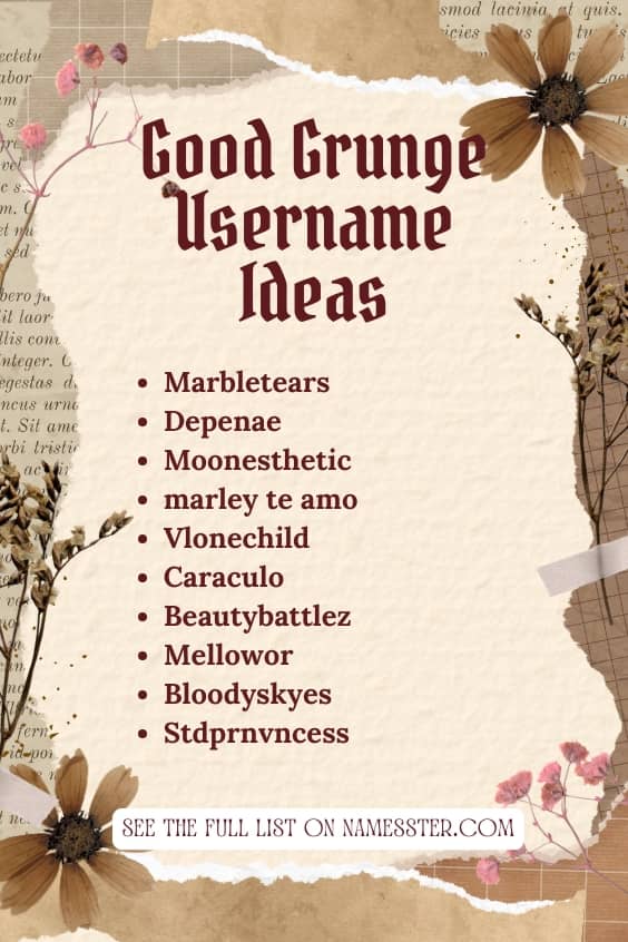 Good Grunge Username Ideas