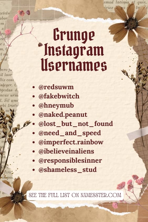 Grunge Instagram Usernames