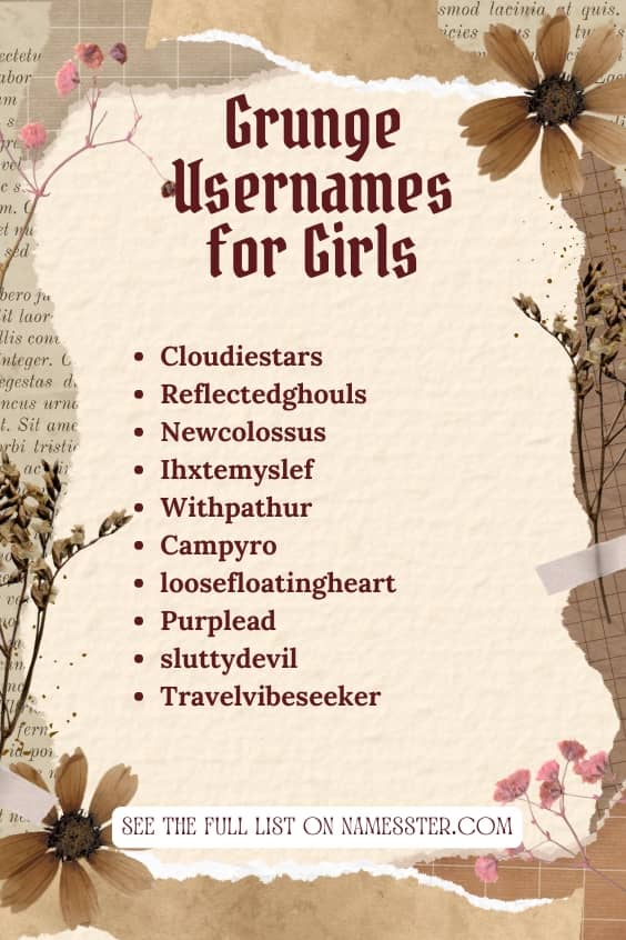 Grunge Usernames for Girls