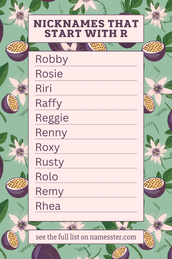 Nicknames That Start With R