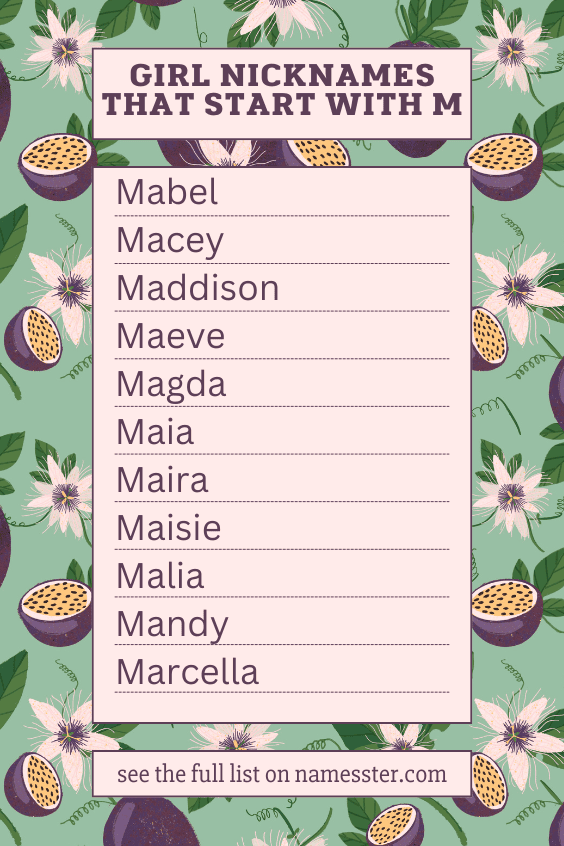 Girl Nicknames That Start With M