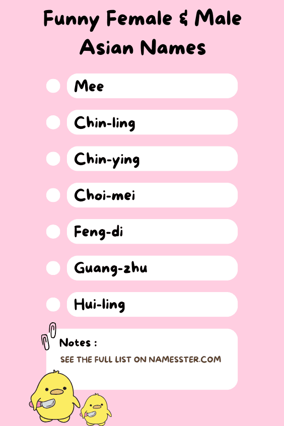 Funny Female & Male Asian Names