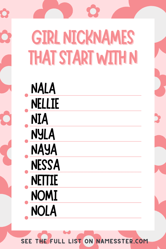 Girl Nicknames That Start With N