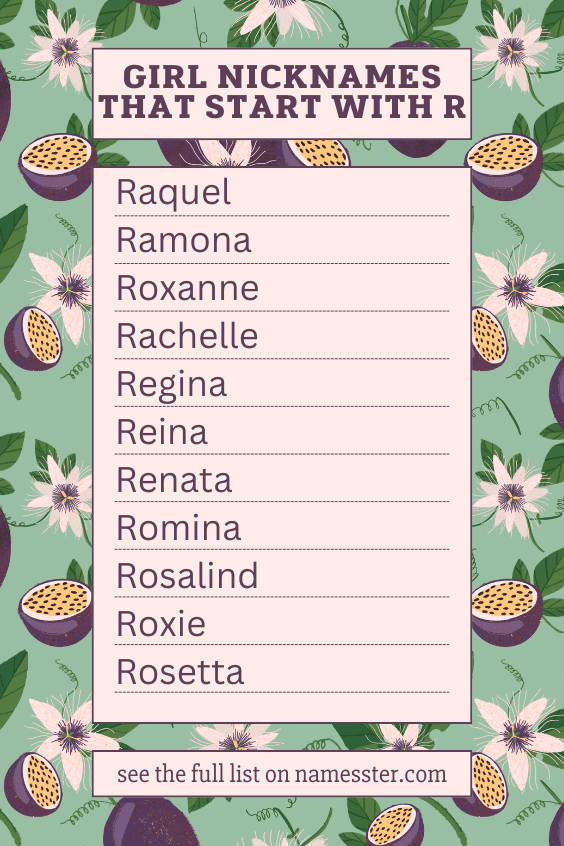 Girl Nicknames That Start With R