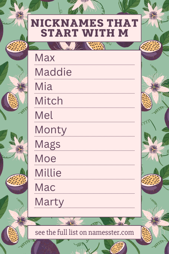 Nicknames That Start With M