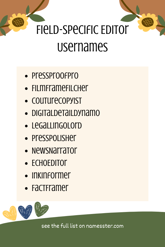 Field-Specific Editor Usernames